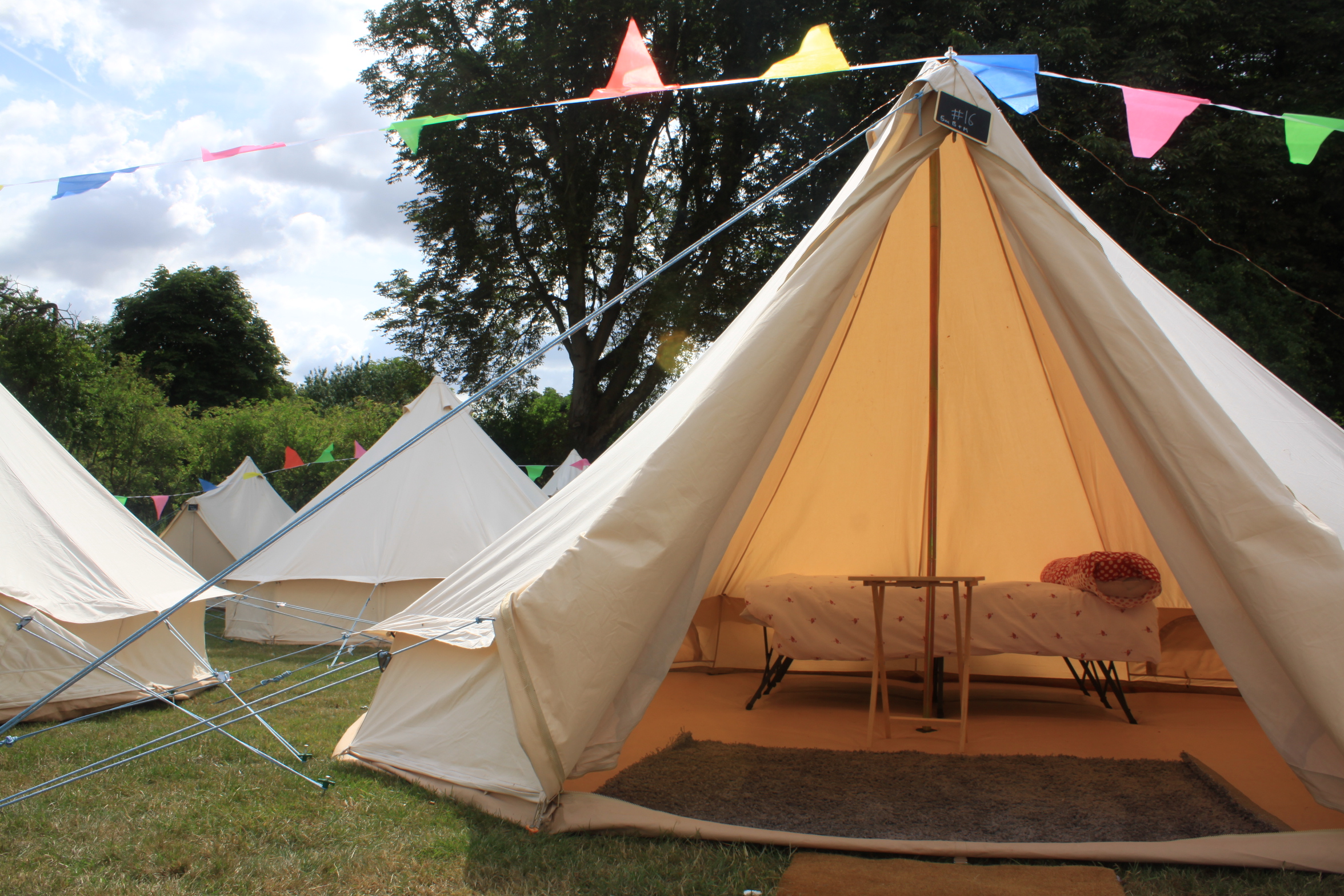 A group of bell tents